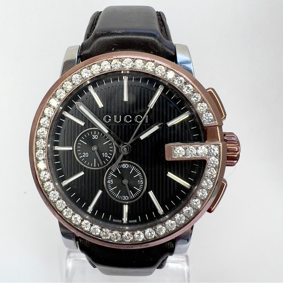Gucci Other - GUCCI G Chronograph Quartz 44mm Steel 2.22TCW DIAMOND Watch